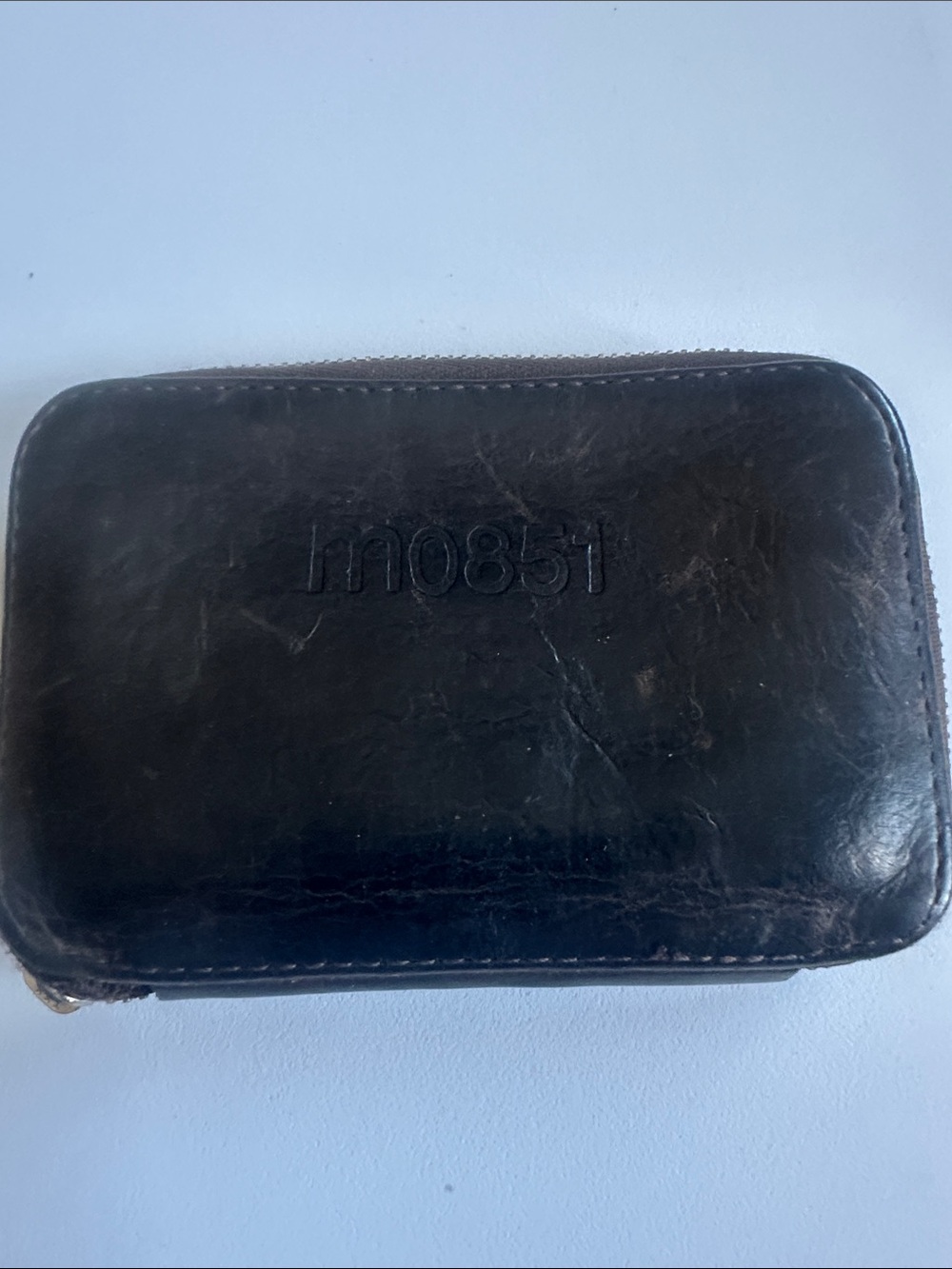 Black Leather Zip Wallet